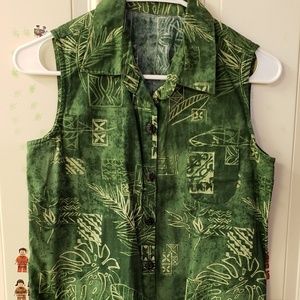 Women Floral Green Shirt